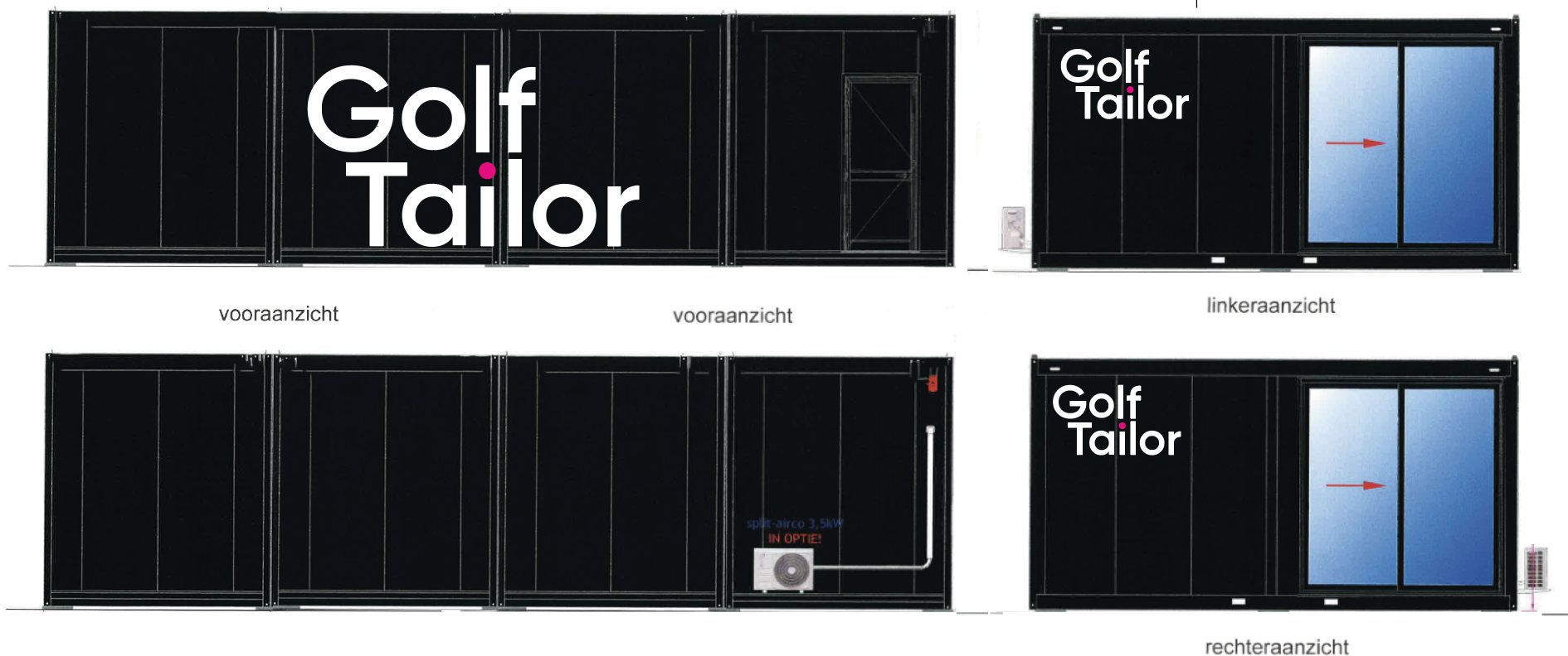 Modular Golfpods met 3 indoorbay&