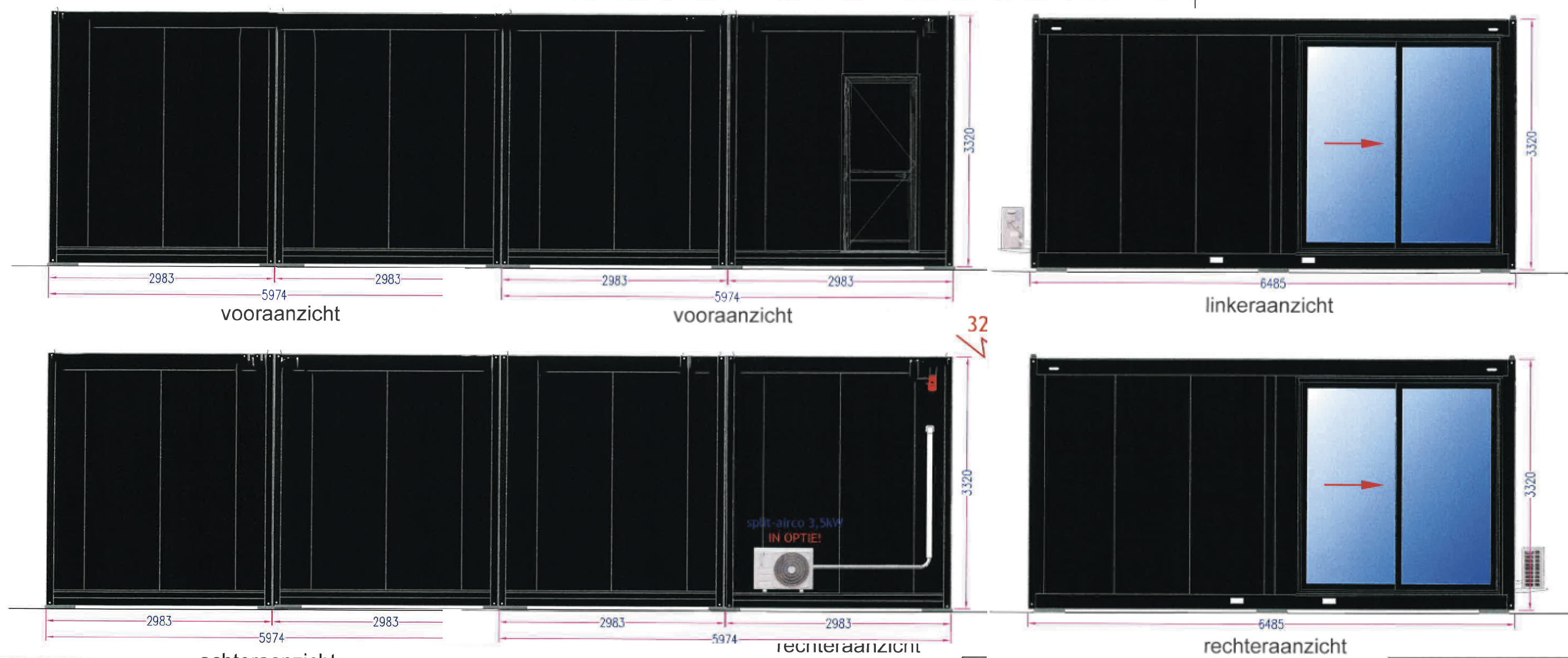 Modular Golfpods met 3 indoorbay&
